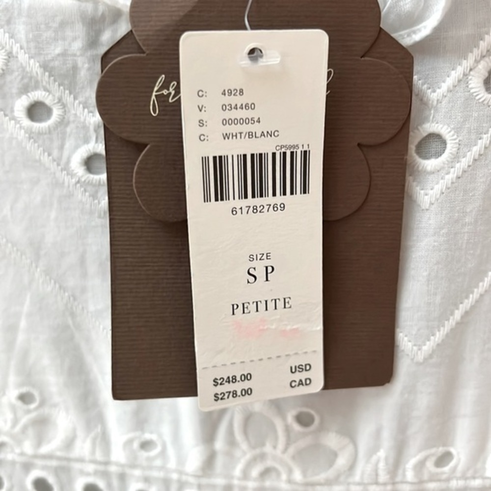 💋Anthropologie white eyelet midi dress. Size S petite - Picture 12 of 12